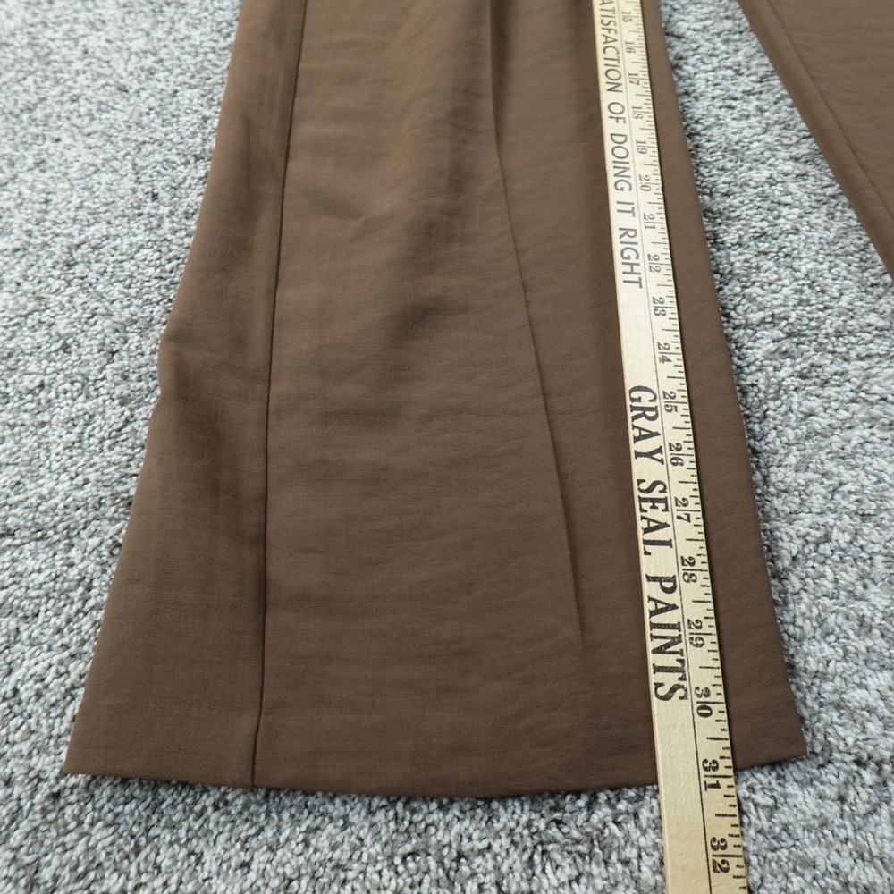 Abercrombie Fitch Pants Womens 29 Brown Wide Leg Chino Trouser Pleated High Rise - Picture 4 of 12